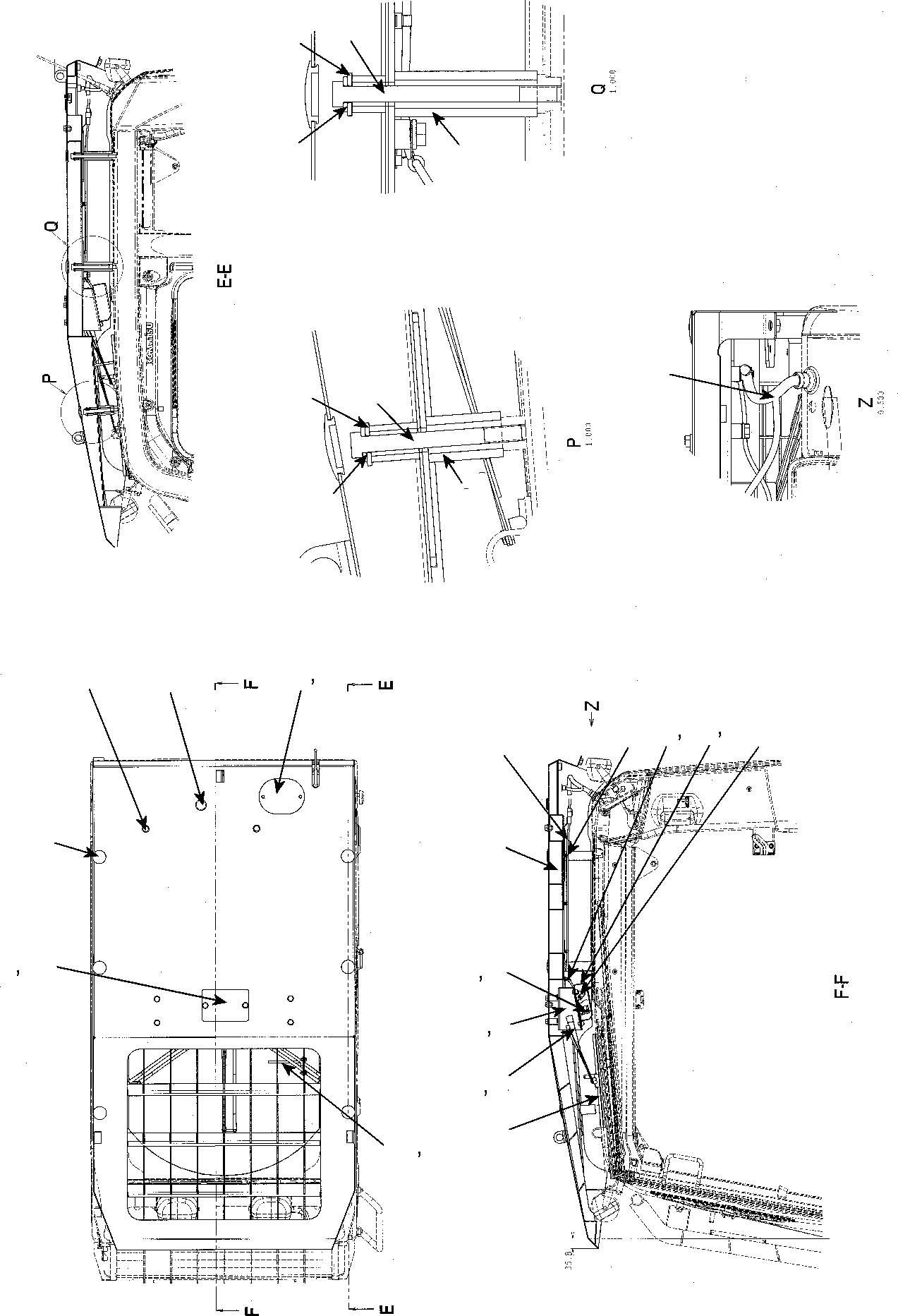 Схема запчастей Komatsu PC240LC - ВЕРХНЯЯ ЗАЩИТА ASSEMBLY 