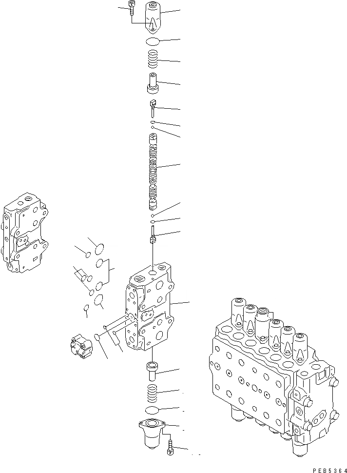 Схема запчастей Komatsu PC240LC-6K - ОСНОВН. КЛАПАН (-АКТУАТОР) (/)(№K-) ГИДРАВЛИКА