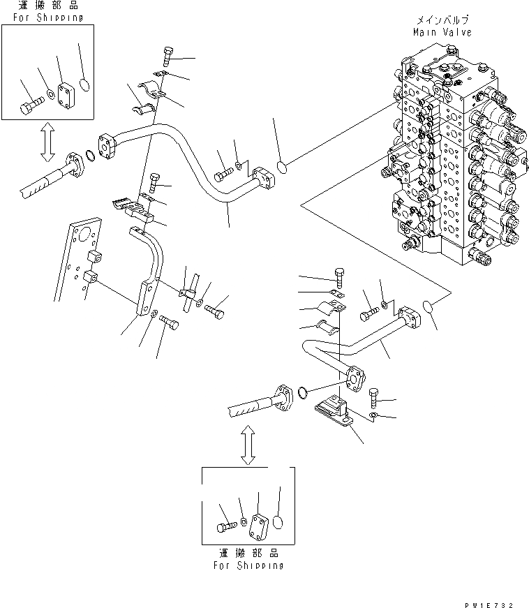 Схема запчастей Komatsu PC240LC-7K - ДОПОЛН. ГИДРОЛИНИЯ ( АКТУАТОР)(№K-K8) ГИДРАВЛИКА