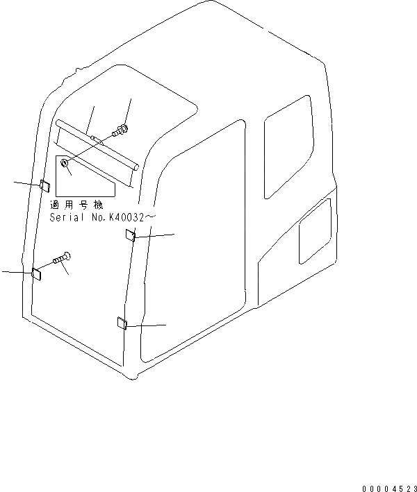 Схема запчастей Komatsu PC240LC-7K - КОЗЫРЕК ОТ СОЛНЦА. КАБИНА ОПЕРАТОРА И СИСТЕМА УПРАВЛЕНИЯ