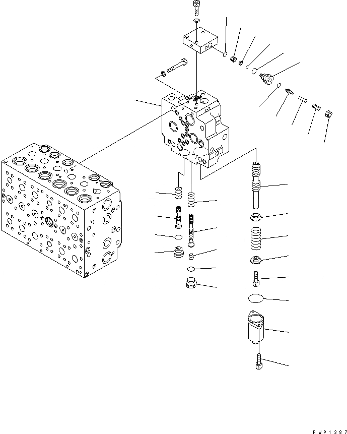 Схема запчастей Komatsu PC240LC-7K - ОСНОВН. КЛАПАН ( АКТУАТОР) (/) ОСНОВН. КОМПОНЕНТЫ И РЕМКОМПЛЕКТЫ