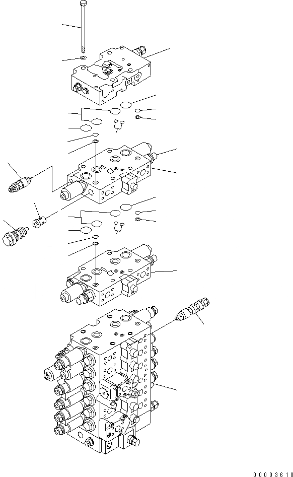 Схема запчастей Komatsu PC240LC-8K - ОСНОВН. КЛАПАН (СЕРВИСНЫЙ КЛАПАН) (ДЛЯ 2-СЕКЦИОНН. СТРЕЛЫ) ( АКТУАТОР) H ГИДРАВЛИКА