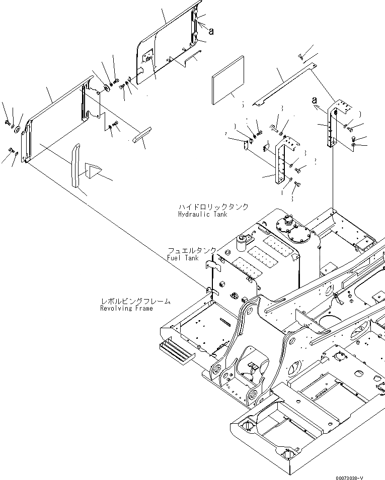 Схема запчастей Komatsu PC240LC-8K - ПРАВ. ДВЕРЬ (КАБИНА)(№K-) M ЧАСТИ КОРПУСА