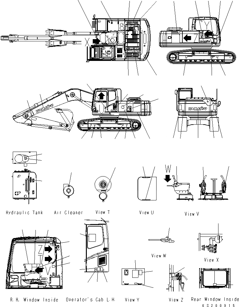 Схема запчастей Komatsu PC240LC-8K - ТАБЛИЧКИ (LC) U МАРКИРОВКА