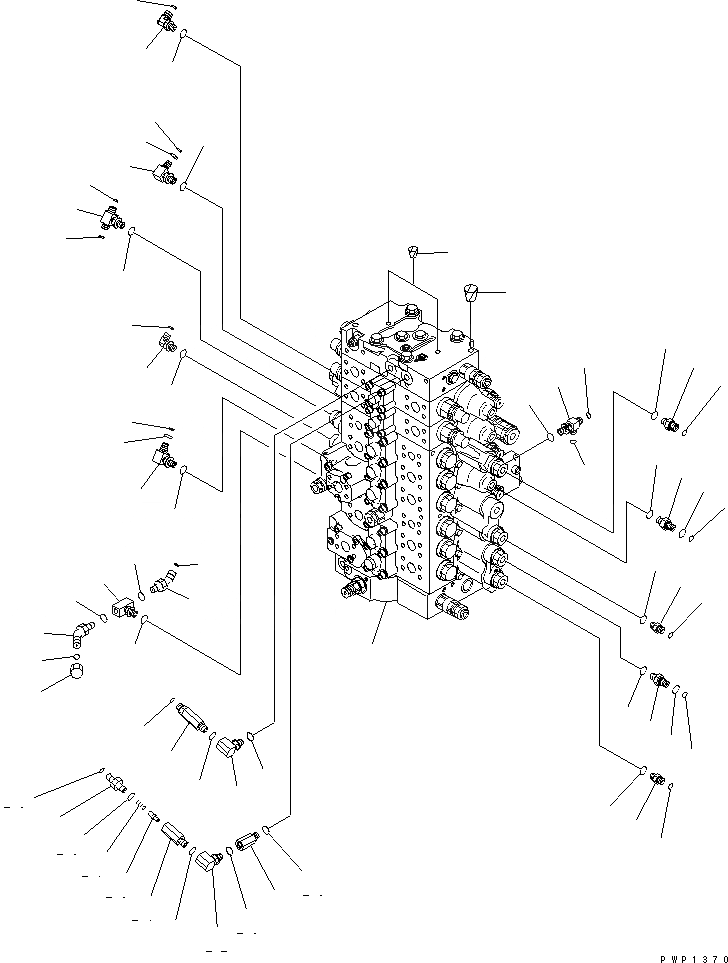 Схема запчастей Komatsu PC240NLC-7K - ОСНОВН. КЛАПАН (СОЕДИНИТЕЛЬН. ЧАСТИ) (/) ( АКТУАТОР) ГИДРАВЛИКА