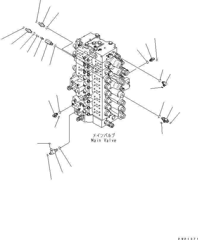 Схема запчастей Komatsu PC240NLC-7K - ОСНОВН. КЛАПАН (СОЕДИНИТЕЛЬН. ЧАСТИ) (/) (ДЛЯ 2-СЕКЦИОНН. СТРЕЛЫ) ( АКТУАТОР) ГИДРАВЛИКА