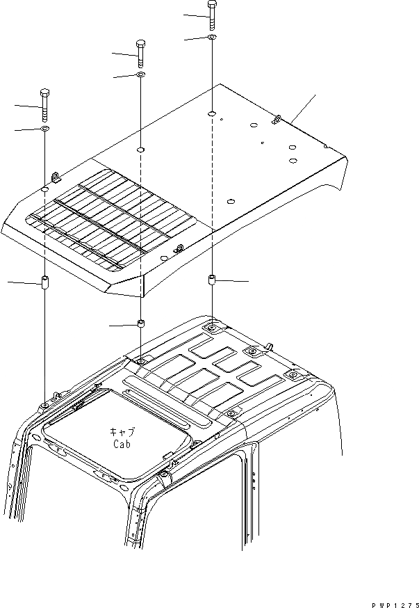 Схема запчастей Komatsu PC240NLC-7K - ВЕРХНЯЯ ЗАЩИТА КАБИНА ОПЕРАТОРА И СИСТЕМА УПРАВЛЕНИЯ