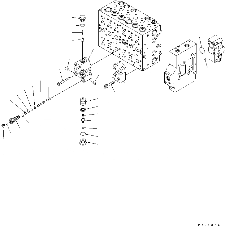 Схема запчастей Komatsu PC240NLC-7K - ОСНОВН. КЛАПАН ( АКТУАТОР) (/9) ОСНОВН. КОМПОНЕНТЫ И РЕМКОМПЛЕКТЫ
