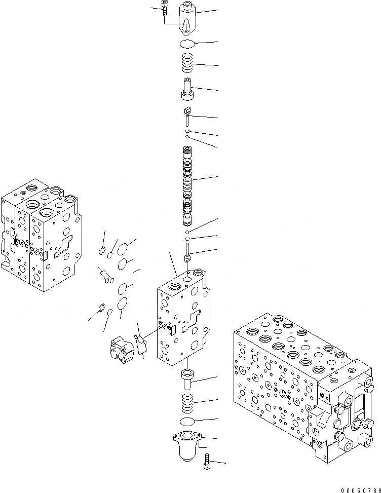 Схема запчастей Komatsu PC240NLC-8K - ОСНОВН. КЛАПАН (ДЛЯ 2-СЕКЦИОНН. СТРЕЛЫ) ( АКТУАТОР) (/) Y ОСНОВН. КОМПОНЕНТЫ И РЕМКОМПЛЕКТЫ