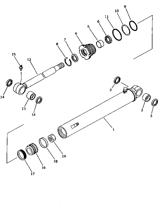 Схема запчастей Komatsu PC25-1 - ЦИЛИНДР ПОВОРОТА СТРЕЛЫ ОСНОВНАЯ РАМА И ЕЕ ЧАСТИ