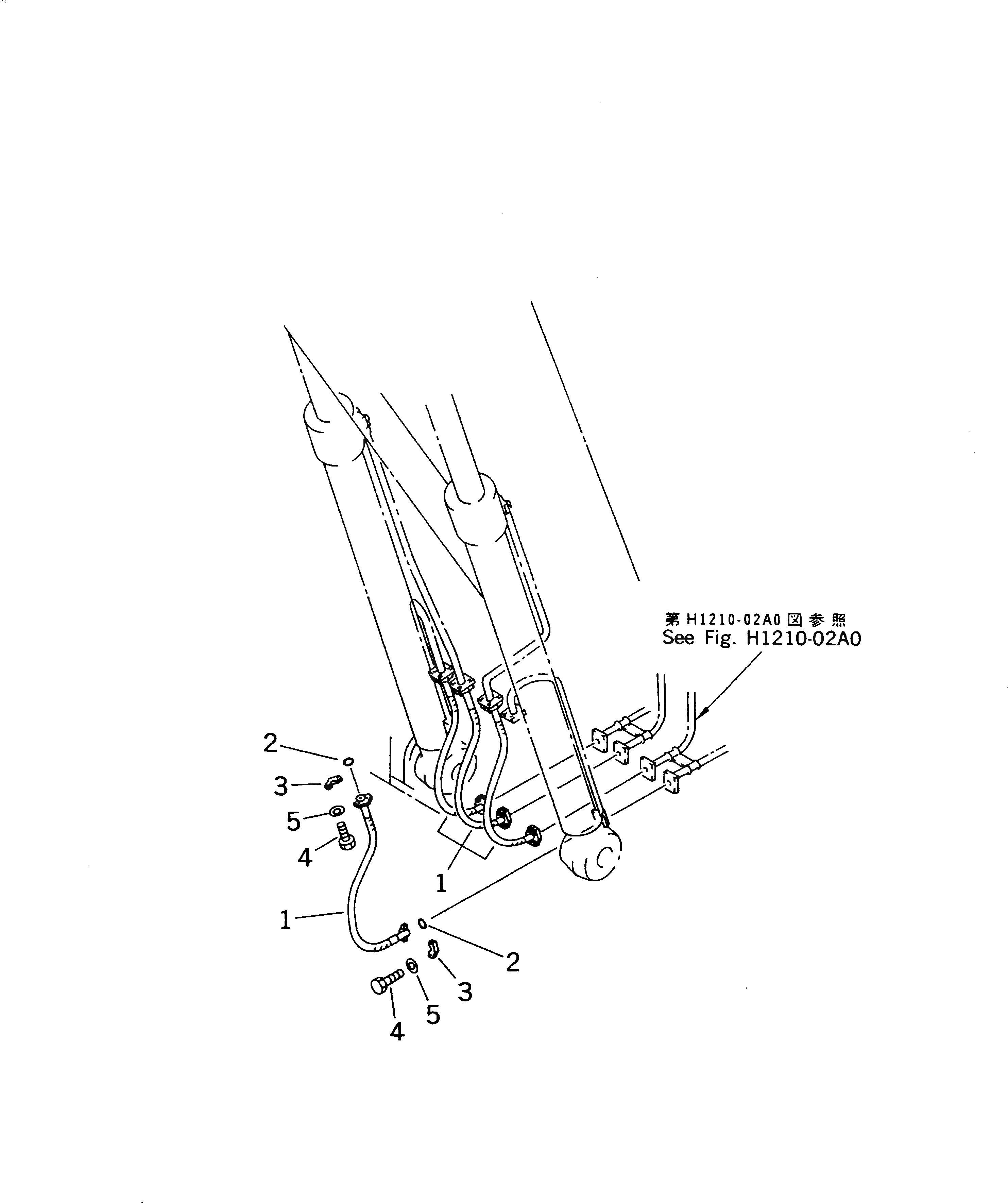 Схема запчастей Komatsu PC250-6 - ГИДРОЛИНИЯ СТРЕЛЫ (КЛАПАН ШЛАНГИ СТРЕЛЫ) ГИДРАВЛИКА