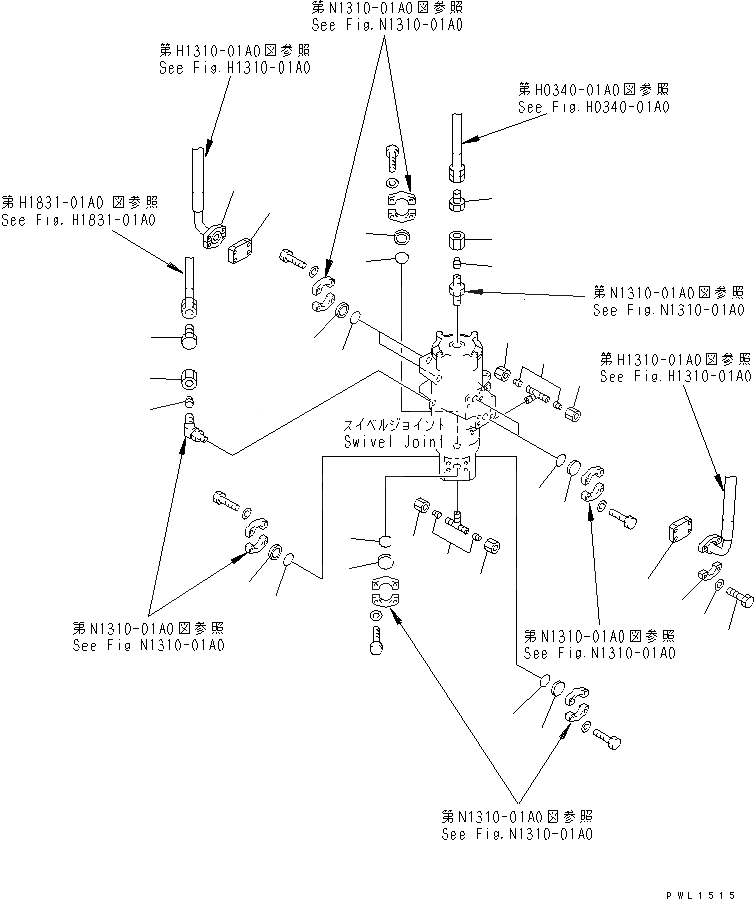 Схема запчастей Komatsu PC250-6 - SWIVEL ЭЛЕМЕНТЫ ПОВОРОТН. КРУГ И КОМПОНЕНТЫ