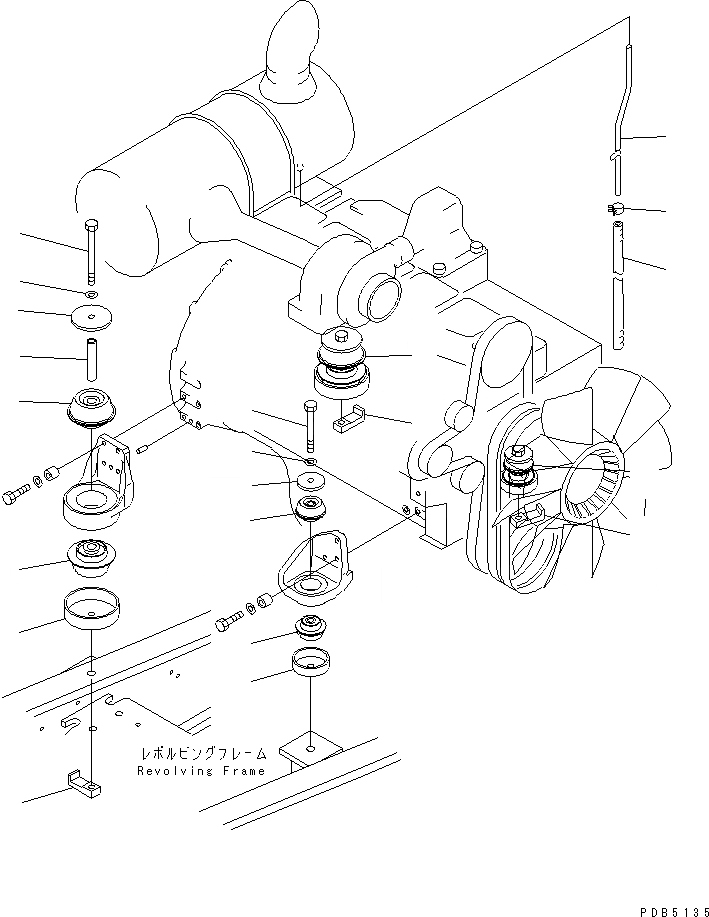 Схема запчастей Komatsu PC250HD-6Z - КРЕПЛЕНИЕ ДВИГАТЕЛЯ КОМПОНЕНТЫ ДВИГАТЕЛЯ