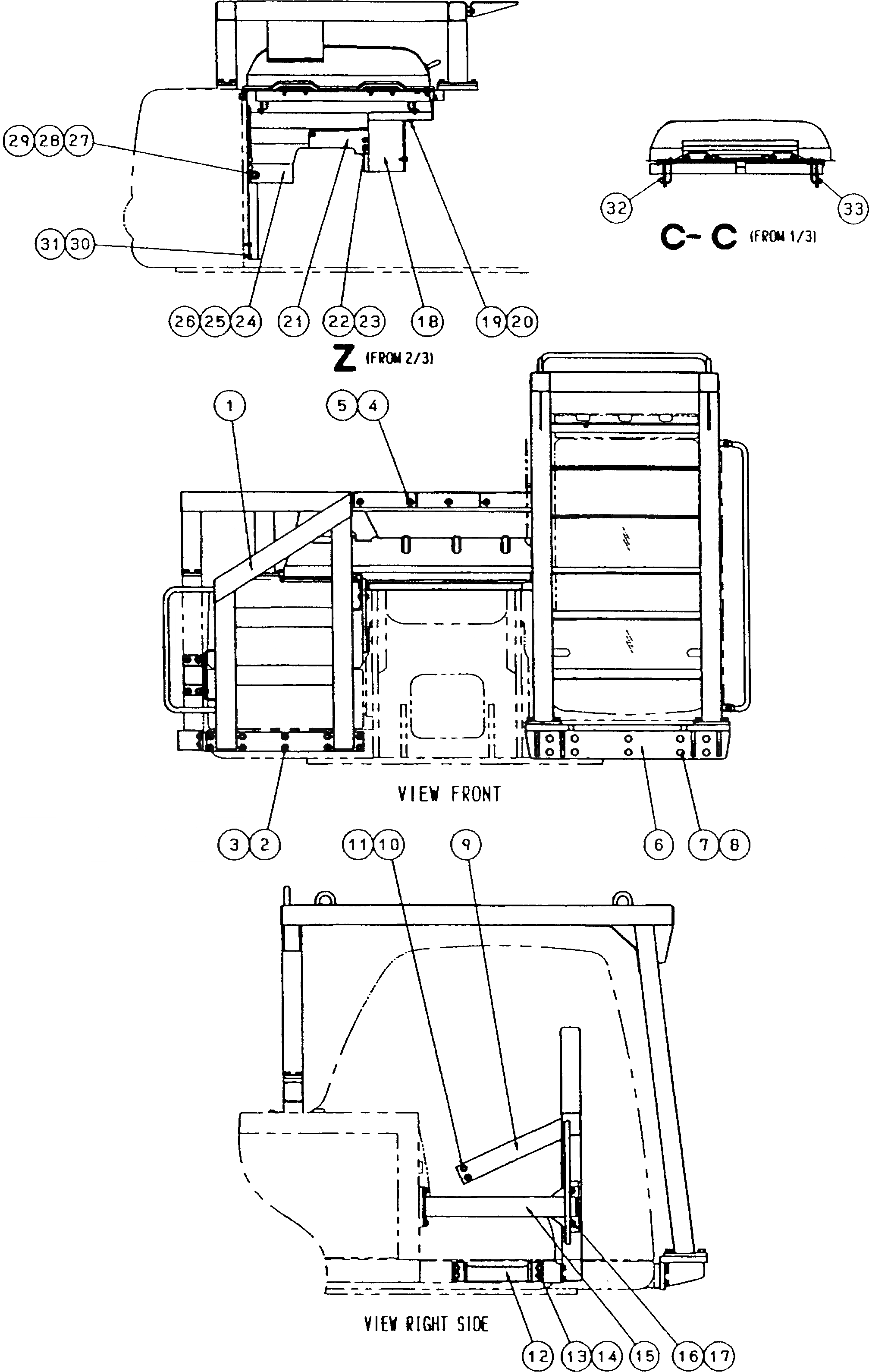 Схема запчастей Komatsu PC250HD-6Z - ЧАСТИ КОРПУСА (КАБИНА¤ /) ЧАСТИ КОРПУСА