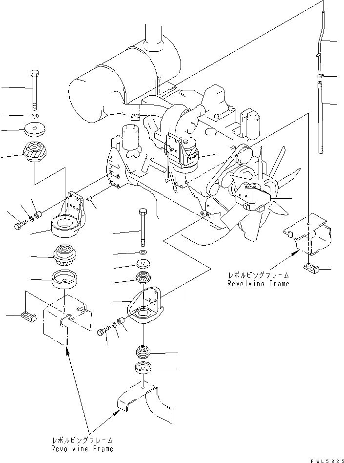 Схема запчастей Komatsu PC250LC-6 - КРЕПЛЕНИЕ ДВИГАТЕЛЯ(№-) КОМПОНЕНТЫ ДВИГАТЕЛЯ