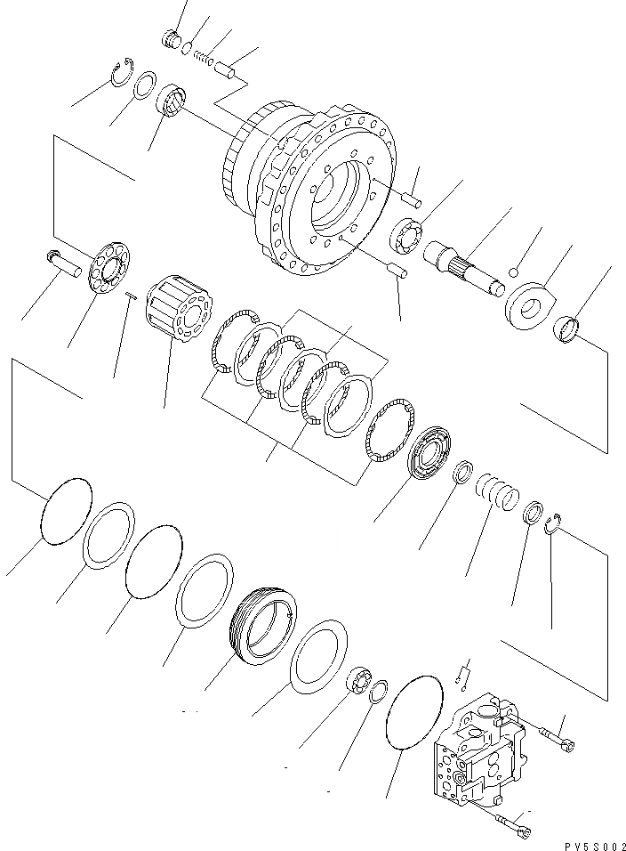 Схема запчастей Komatsu PC250LC-6 - МОТОР ХОДА (/) ОСНОВН. КОМПОНЕНТЫ И РЕМКОМПЛЕКТЫ