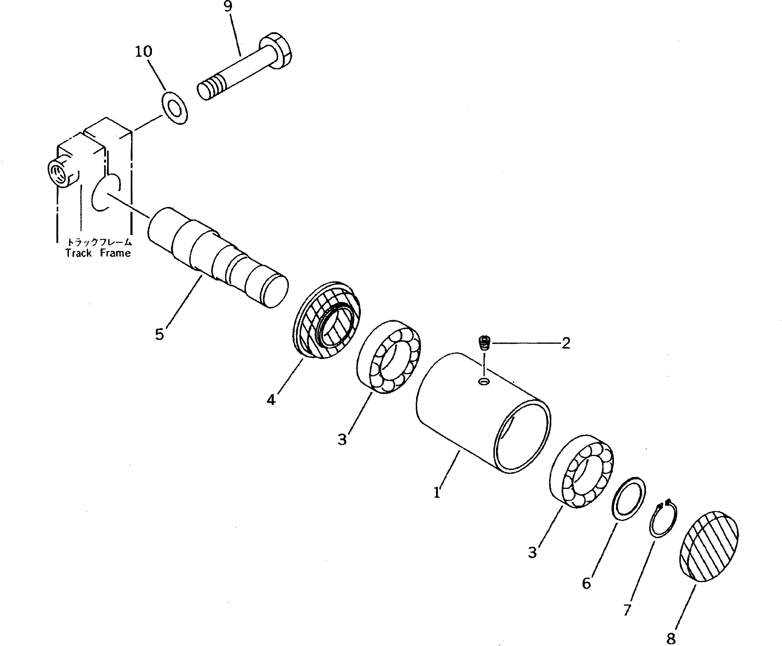 Схема запчастей Komatsu PC25R-1 - ПОДДЕРЖИВАЮЩИЙ КАТОК (ДЛЯ STEEL SHOE)(№-7) ХОДОВАЯ