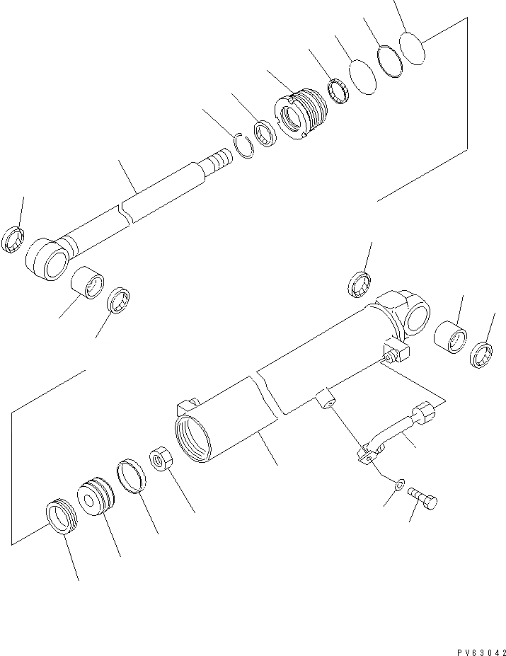 Схема запчастей Komatsu PC25R-8 - ЦИЛИНДР РУКОЯТИ(ВНУТР. ЧАСТИ) ОСНОВН. КОМПОНЕНТЫ И РЕМКОМПЛЕКТЫ