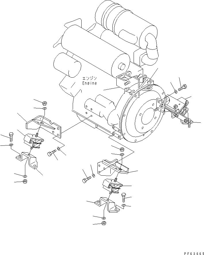 Схема запчастей Komatsu PC25R-8 - КРЕПЛЕНИЕ ДВИГАТЕЛЯ (С КОНДИЦИОНЕРОМ) КОМПОНЕНТЫ ДВИГАТЕЛЯ