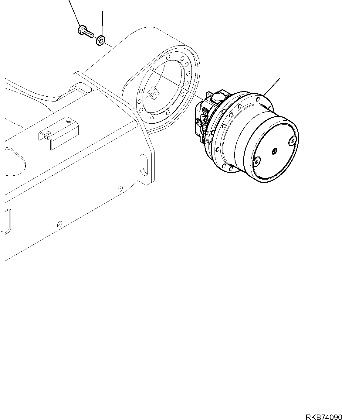 Схема запчастей Komatsu PC26MR-3 - МОТОР ХОДА (ЭЛЕМЕНТЫ КРЕПЛЕНИЯ) НИЖН.CARRIAGE