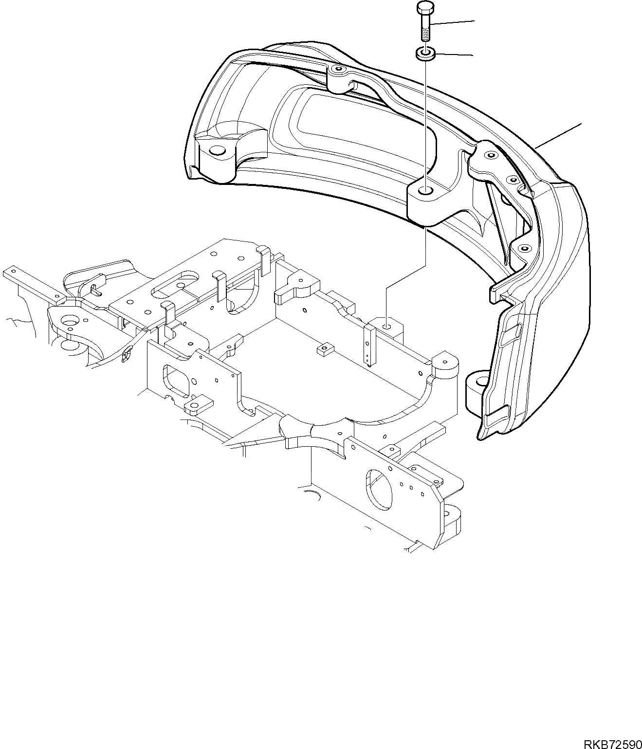 Схема запчастей Komatsu PC26MR-3 - ПРОТИВОВЕС СИСТЕМА УПРАВЛЕНИЯ И ОСНОВНАЯ РАМА