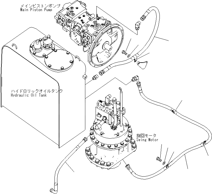 Схема запчастей Komatsu PC270-8 - ВОЗВРАТН. ЛИНИИ(№-) ГИДРАВЛИКА