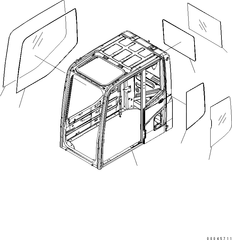 Схема запчастей Komatsu PC270-8 - КАБИНА (КАБИНА И ОКНА) (АНТИВАНДАЛЬН.)(№-) КАБИНА ОПЕРАТОРА И СИСТЕМА УПРАВЛЕНИЯ