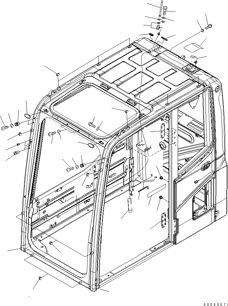 Схема запчастей Komatsu PC270-8 - КАБИНА (KOMTRAX FILM АНТЕННА И GALEO ПЛАСТИНА) (ORBCOM ТИП) (АНТИВАНДАЛЬН.)(№-) КАБИНА ОПЕРАТОРА И СИСТЕМА УПРАВЛЕНИЯ