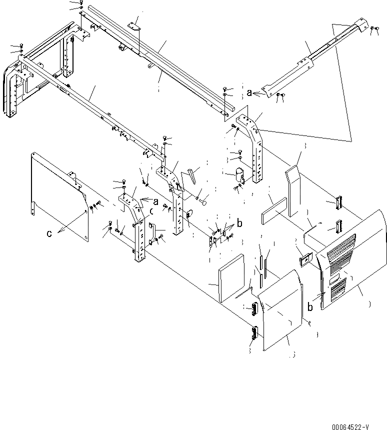 Схема запчастей Komatsu PC270-8 - БОКОВ. КРЫШКА¤ ЛЕВ.(№-) ЧАСТИ КОРПУСА