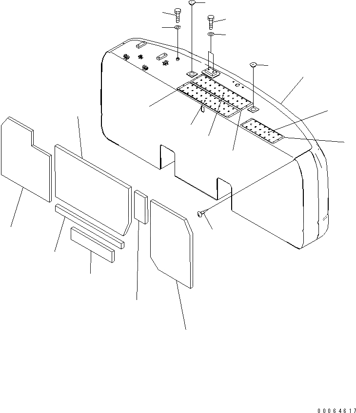 Схема запчастей Komatsu PC270-8 - ПРОТИВОВЕС (KG)(№-) ЧАСТИ КОРПУСА