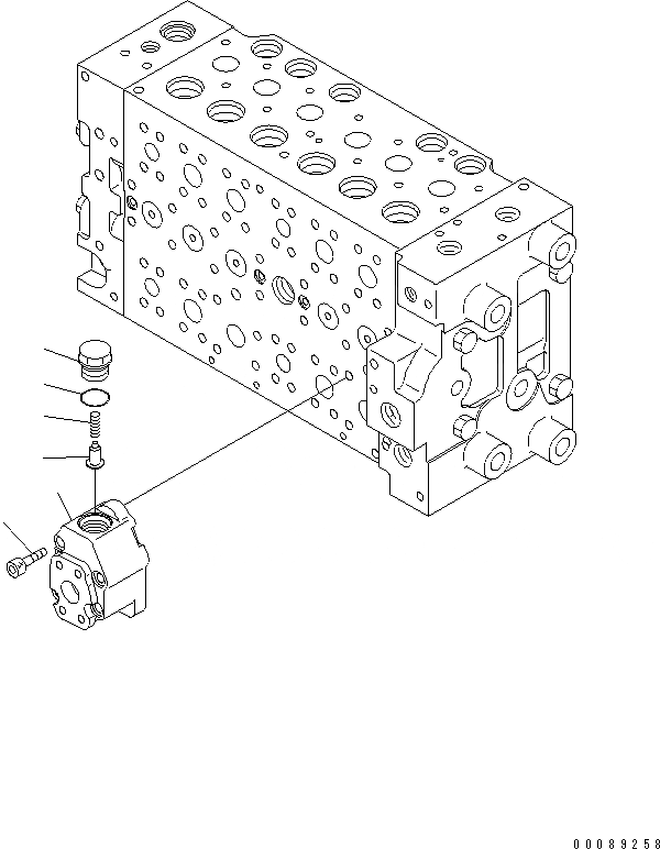 Схема запчастей Komatsu PC270-8 - ОСНОВН. КЛАПАН (6-СЕКЦИОНН.) (7/8)(№-) ОСНОВН. КОМПОНЕНТЫ И РЕМКОМПЛЕКТЫ