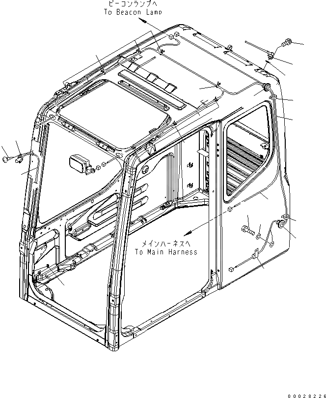 Схема запчастей Komatsu PC270-7 - КАБИНА (БЕЗ РАДИО)(№-) КАБИНА ОПЕРАТОРА И СИСТЕМА УПРАВЛЕНИЯ