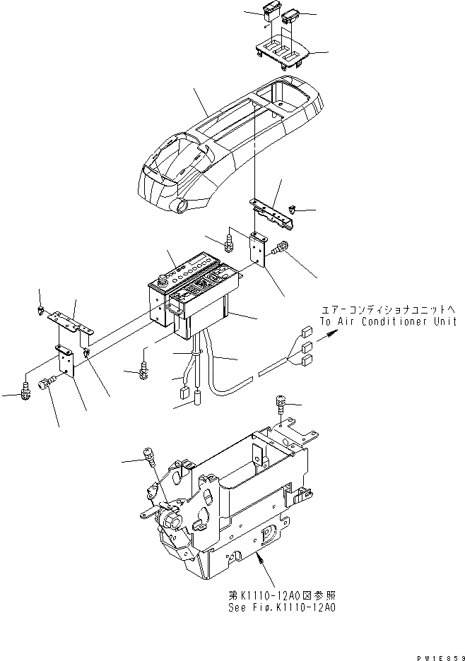 Схема запчастей Komatsu PC270-7 - ОСНОВН. КОНСТРУКЦИЯ (КОНСОЛЬ¤ ЛЕВ.) (ВЕРХН.) (С КОНДИЦ. ВОЗДУХА)(№-) КАБИНА ОПЕРАТОРА И СИСТЕМА УПРАВЛЕНИЯ