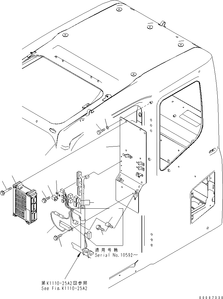 Схема запчастей Komatsu PC270-7 - ОСНОВН. КОНСТРУКЦИЯ (КАБИНА) (ПАНЕЛЬ) (БЕЗ КОНДИЦ. ВОЗДУХА)(№-) КАБИНА ОПЕРАТОРА И СИСТЕМА УПРАВЛЕНИЯ