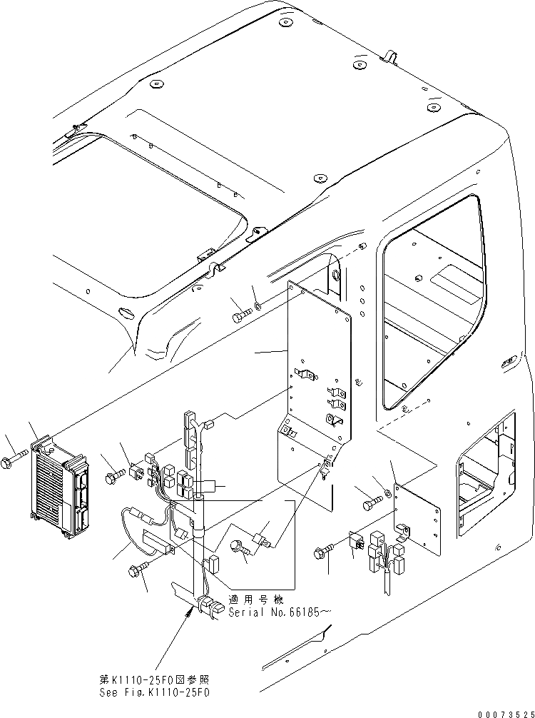 Схема запчастей Komatsu PC270-7 - ОСНОВН. КОНСТРУКЦИЯ (КАБИНА) (ПАНЕЛЬ) (МОРОЗОУСТОЙЧИВ. СПЕЦИФ-Я)(№-) КАБИНА ОПЕРАТОРА И СИСТЕМА УПРАВЛЕНИЯ