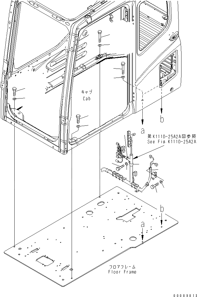 Схема запчастей Komatsu PC270-7 - ОСНОВН. КОНСТРУКЦИЯ (КАБИНА) (КРЕПЛЕНИЕ И БОЛТ)(№7-) КАБИНА ОПЕРАТОРА И СИСТЕМА УПРАВЛЕНИЯ