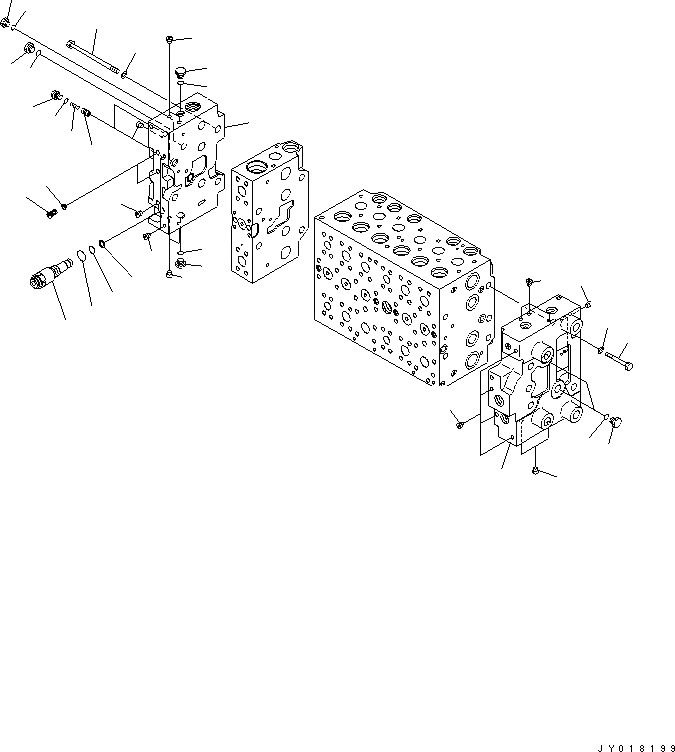 Схема запчастей Komatsu PC270-8 - ОСНОВН. КЛАПАН (7-СЕКЦИОНН.) (7/)(№-) ОСНОВН. КОМПОНЕНТЫ И РЕМКОМПЛЕКТЫ