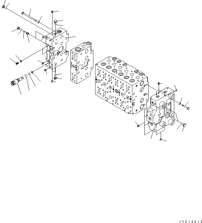 Схема запчастей Komatsu PC270-8 - ОСНОВН. КЛАПАН (7-СЕКЦИОНН.) (7/)(№-) ОСНОВН. КОМПОНЕНТЫ И РЕМКОМПЛЕКТЫ