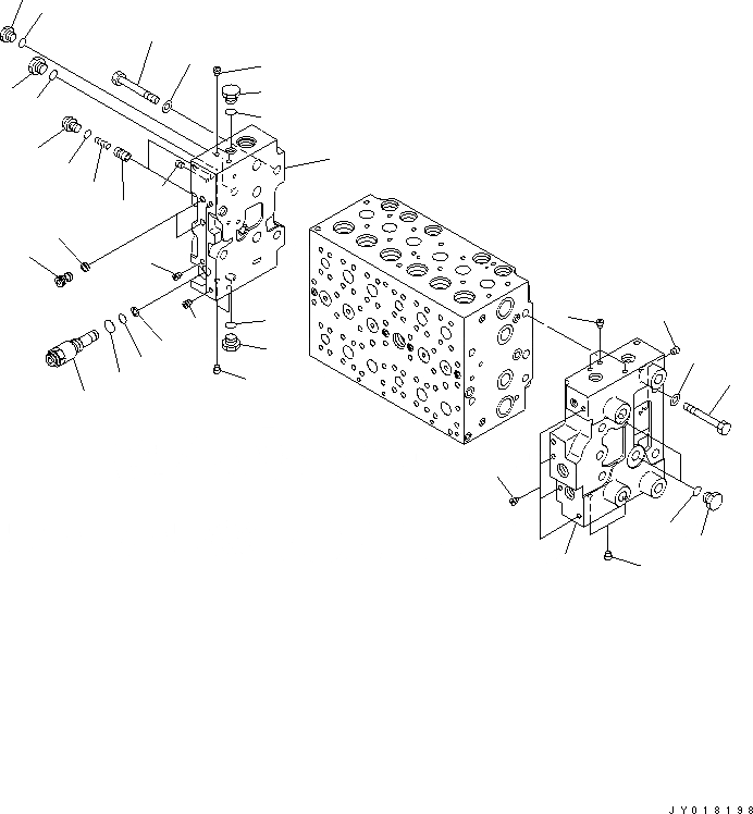 Схема запчастей Komatsu PC270-8 - ОСНОВН. КЛАПАН (6-СЕКЦИОНН.) (7/8)(№-) ОСНОВН. КОМПОНЕНТЫ И РЕМКОМПЛЕКТЫ