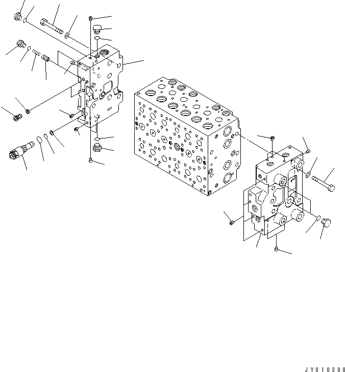 Схема запчастей Komatsu PC270-8 - ОСНОВН. КЛАПАН (6-СЕКЦИОНН.) (7/8)(№-) ОСНОВН. КОМПОНЕНТЫ И РЕМКОМПЛЕКТЫ