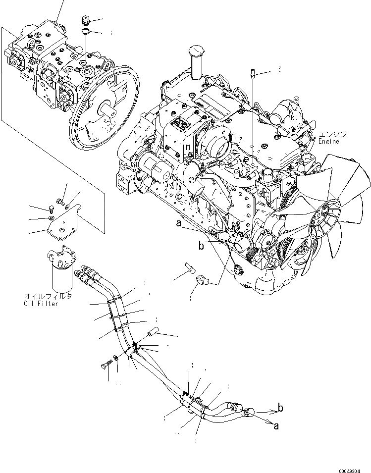 Схема запчастей Komatsu PC270LC-8N1-W1 - УДАЛЕННЫЙ ФИЛЬТР ТРУБЫ И ОСНОВН. НАСОС(№-) КОМПОНЕНТЫ ДВИГАТЕЛЯ