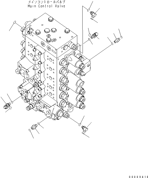 Схема запчастей Komatsu PC270LC-8N1-W1 - ОСНОВН. УПРАВЛЯЮЩ. КЛАПАН (СОЕДИНИТЕЛЬН. ЧАСТИ) (/)(№-) ГИДРАВЛИКА