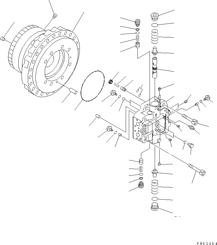 Схема запчастей Komatsu PC270LC-8N1-W1 - МОТОР ХОДА (/) (TRACTION UP)(№-) ОСНОВН. КОМПОНЕНТЫ И РЕМКОМПЛЕКТЫ