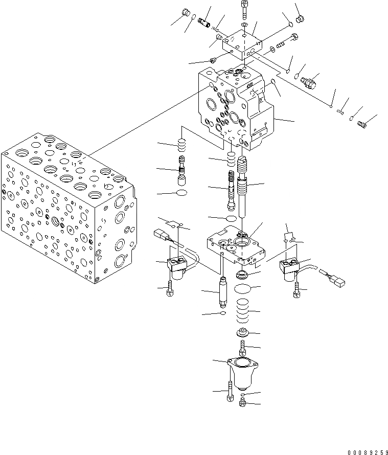 Схема запчастей Komatsu PC270LC-8-W1 - ОСНОВН. КЛАПАН (-АКТУАТОР) (/9) ОСНОВН. КОМПОНЕНТЫ И РЕМКОМПЛЕКТЫ