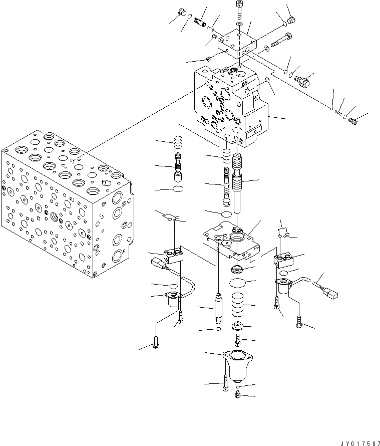 Схема запчастей Komatsu PC270LC-8-W1 - ОСНОВН. КЛАПАН (7-СЕКЦИОНН.) (/) ОСНОВН. КОМПОНЕНТЫ И РЕМКОМПЛЕКТЫ