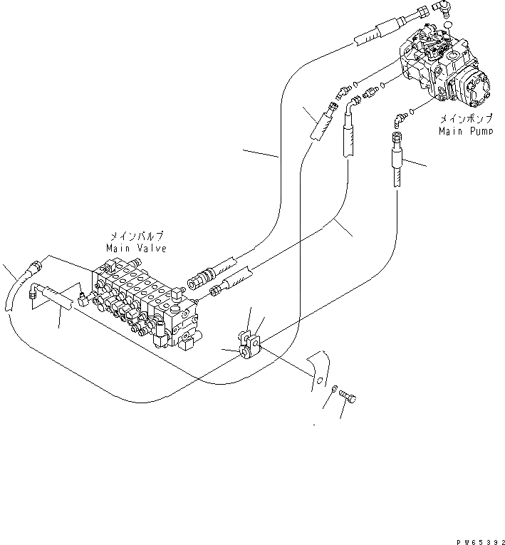 Схема запчастей Komatsu PC27MR-1 - ЛИНИЯ ПОДАЧИ(№9-) ГИДРАВЛИКА