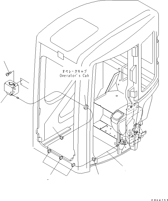 Схема запчастей Komatsu PC27MR-1 - ОМЫВАТЕЛЬ СТЕКЛА (ДЛЯ КАБИНЫ) КАБИНА ОПЕРАТОРА И СИСТЕМА УПРАВЛЕНИЯ