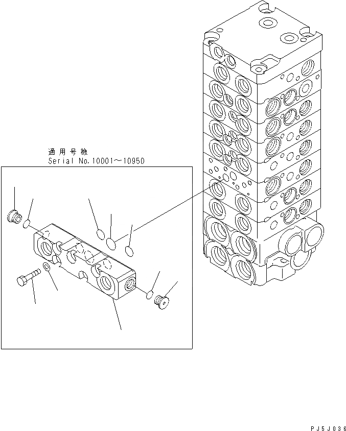 Схема запчастей Komatsu PC27MR-1 - ОСНОВН. КЛАПАН (8-КЛАПАН) (/) ОСНОВН. КОМПОНЕНТЫ И РЕМКОМПЛЕКТЫ