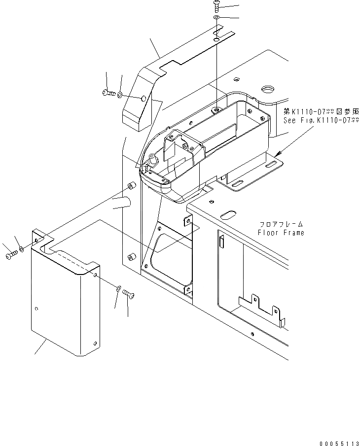 Схема запчастей Komatsu PC27MR-2 - ПОКРЫТИЕ ПОЛА (НАВЕС)(№79-) КАБИНА ОПЕРАТОРА И СИСТЕМА УПРАВЛЕНИЯ