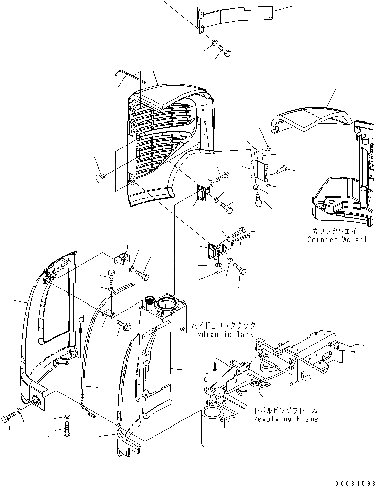 Схема запчастей Komatsu PC27MR-2 - ПРАВ. КРЫШКА(/) (ДЛЯ СЕВ. АМЕРИКИ)(№79-) ЧАСТИ КОРПУСА